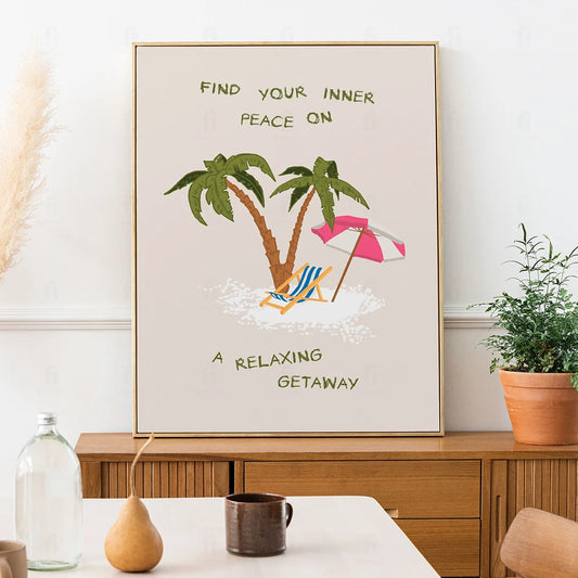 Plakat "Relaks pod Palmami" - Grafika w Stylu Wakacyjnym