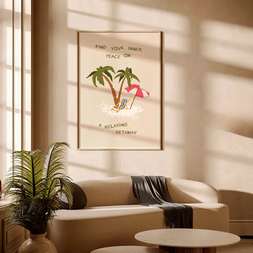 Plakat "Relaks pod Palmami" - Grafika w Stylu Wakacyjnym