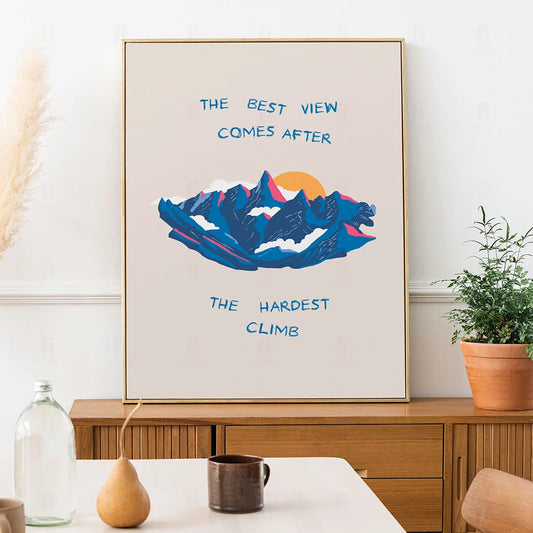 Plakat "Najlepszy Widok" - Inspirująca Grafika z Górami