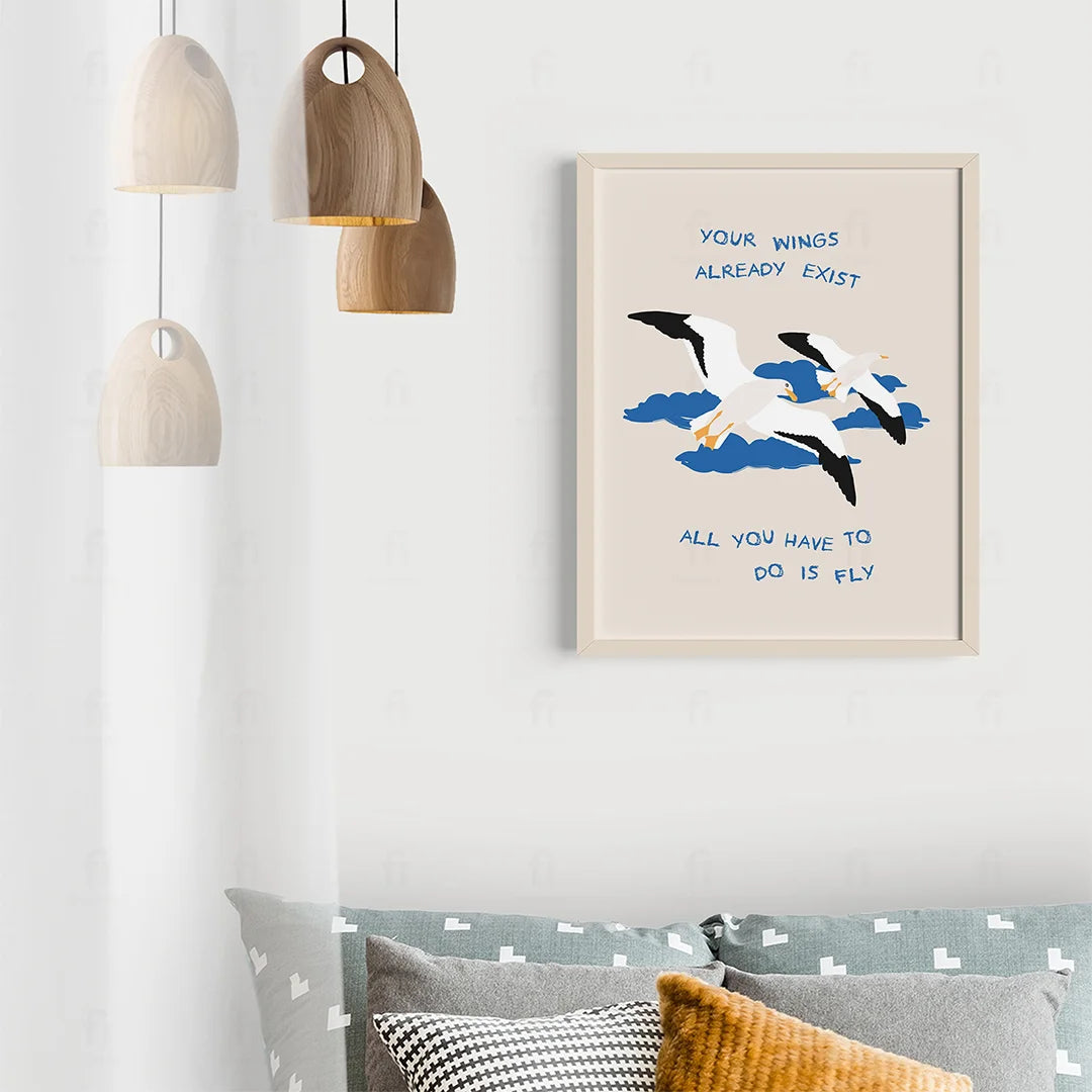 Plakat "Skrzydła" - Inspirująca Grafika z Przesłaniem