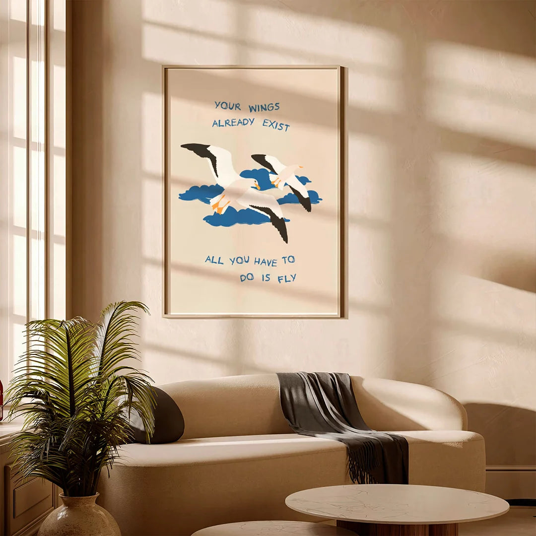 Plakat "Skrzydła" - Inspirująca Grafika z Przesłaniem