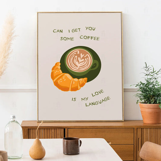 Plakat "Kawa jako Język Miłości" - Grafika dla Kawoszy
