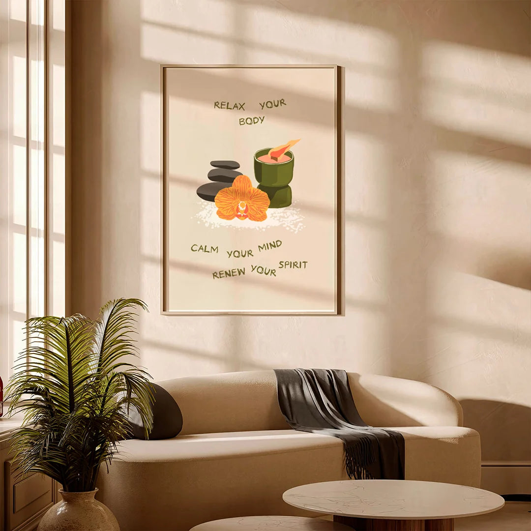 Plakat "Relaksacja i Odnowa" - Grafika z Motywem Wellness