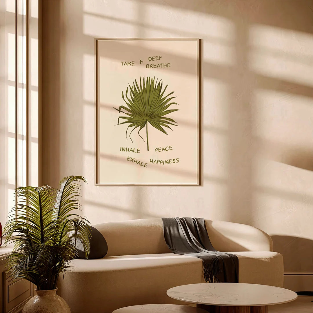 Plakat "Wdech i Wydech" - Grafika z Motywem Botanicznym