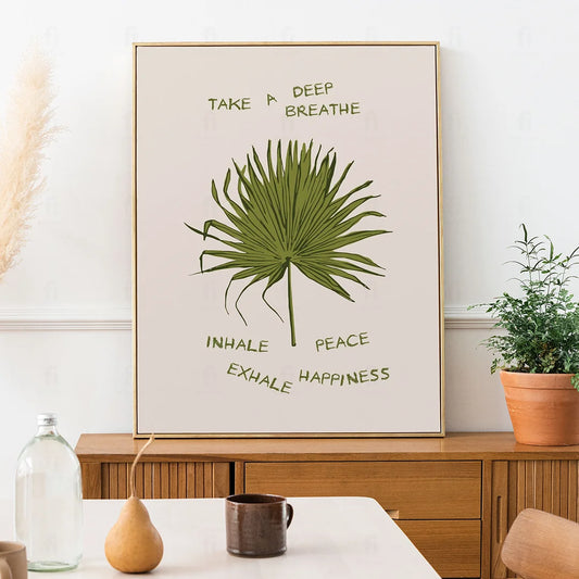 Plakat "Wdech i Wydech" - Grafika z Motywem Botanicznym