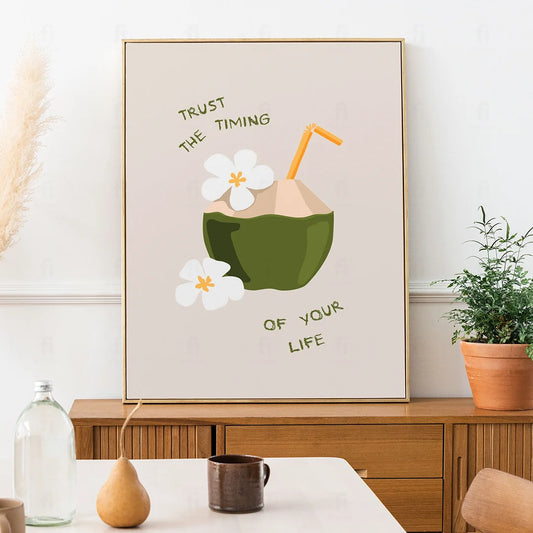 Plakat "Zaufaj Czasowi" - Inspirująca Grafika z Cytatem