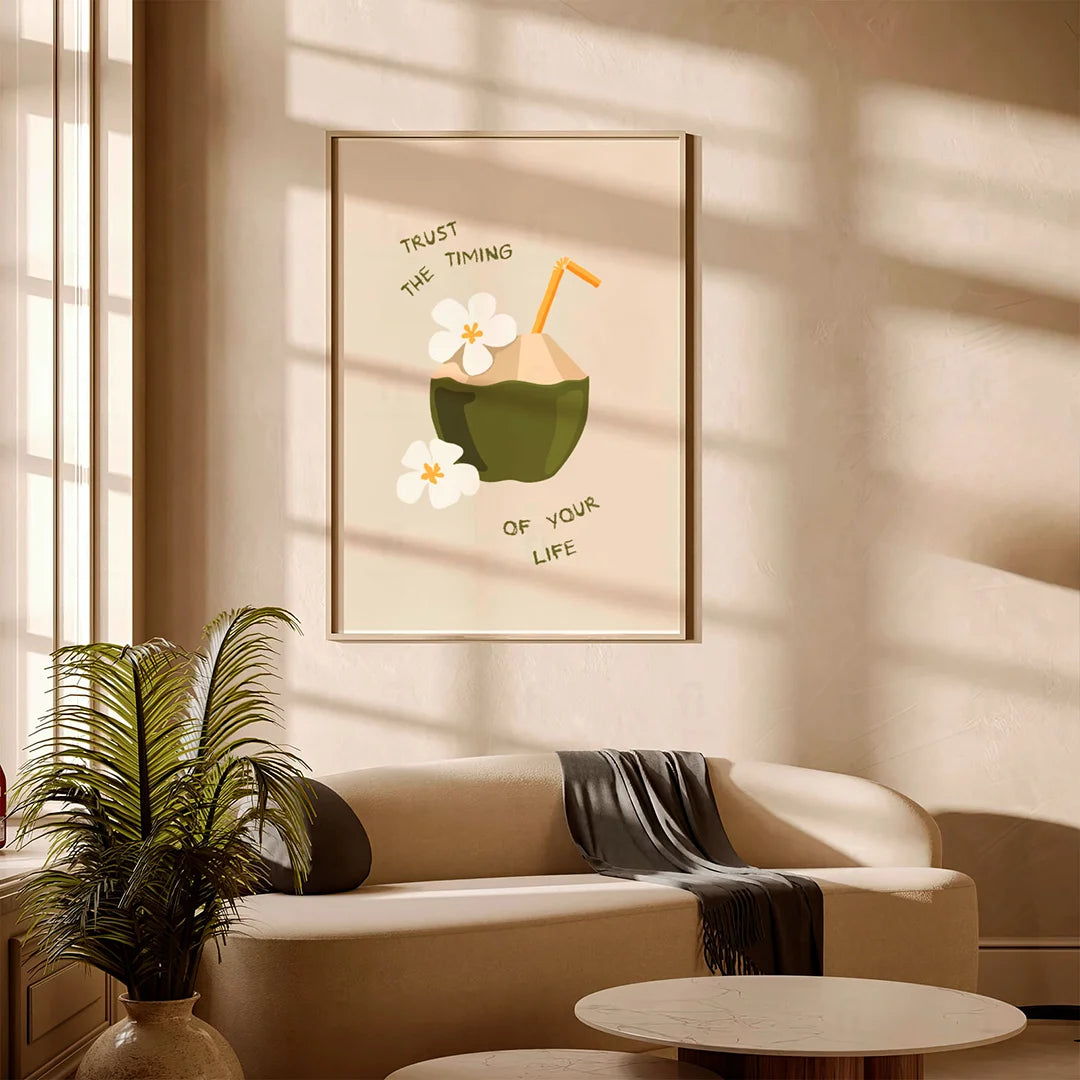 Plakat "Zaufaj Czasowi" - Inspirująca Grafika z Cytatem