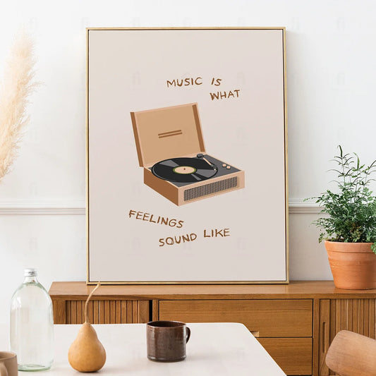 Plakat "Muzyka" - Grafika w Stylu Retro