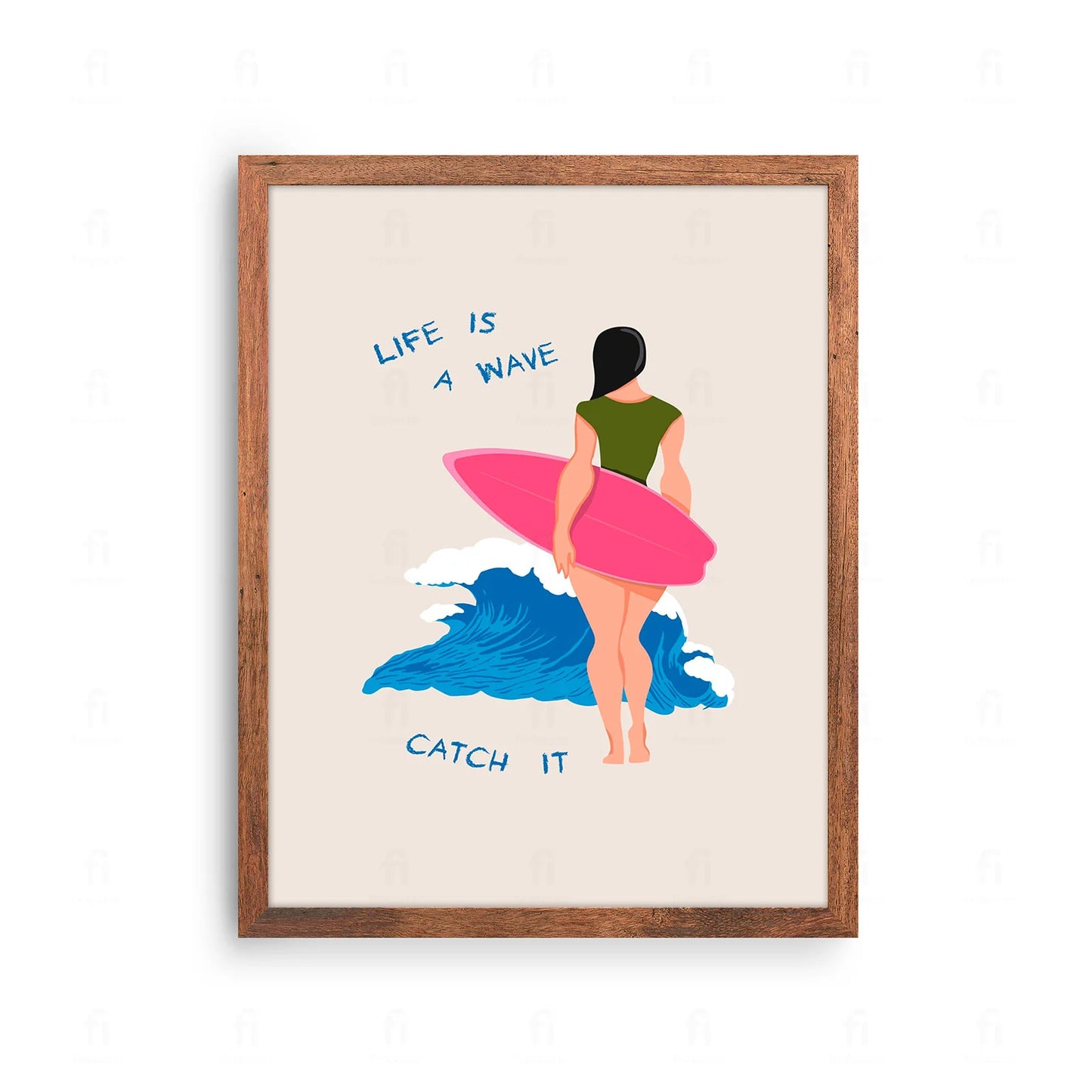 Plakat "Życie jest Falą" - Inspirująca Grafika