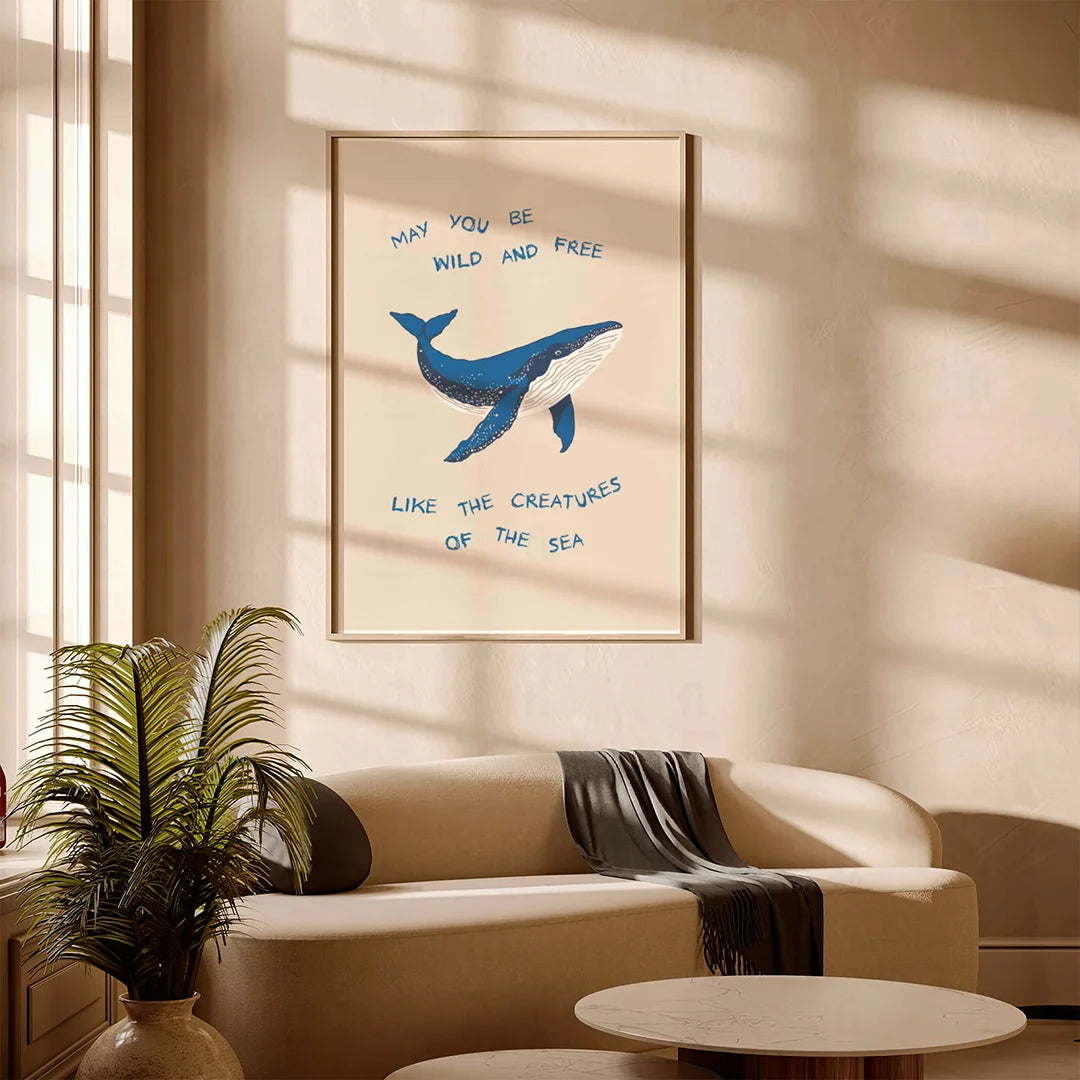 Plakat "Dzikość i Wolność" - Grafika z Motywem Morskim