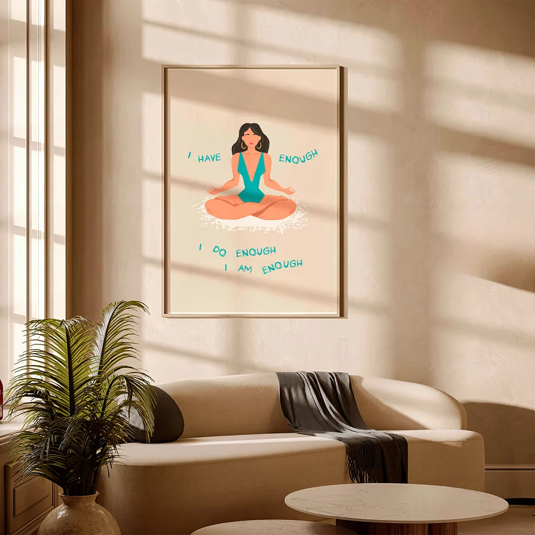 Plakat "Wystarczam" - Grafika z Afirmacją