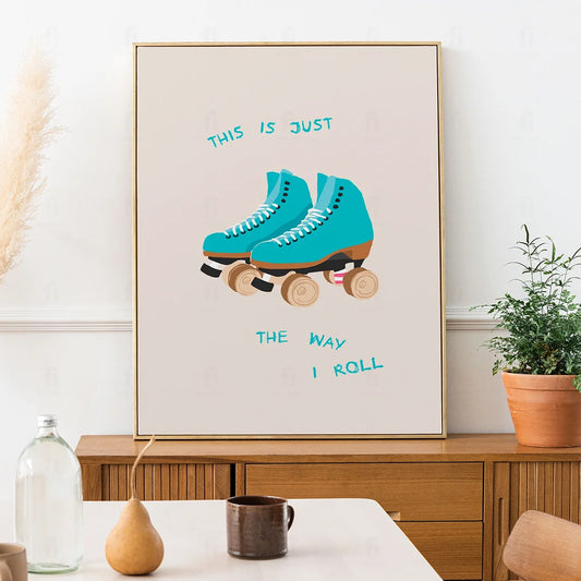 Plakat "Tak Toczy Się Moje Życie" - Grafika z Wrotkami