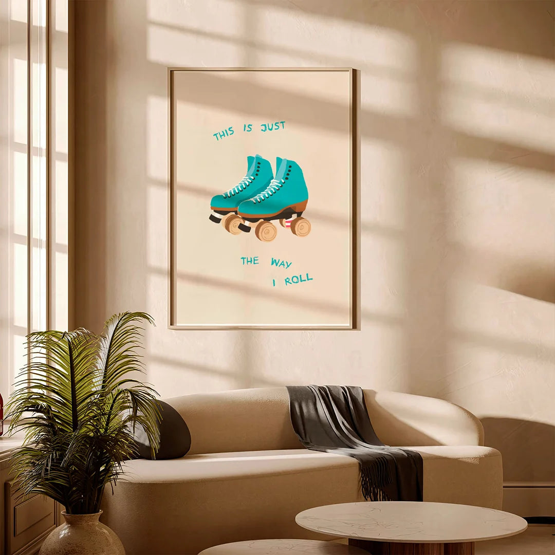 Plakat "Tak Toczy Się Moje Życie" - Grafika z Wrotkami