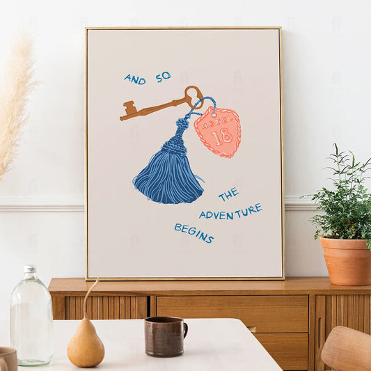 Plakat "I Tak Zaczyna Się Przygoda" - Inspirująca Grafika