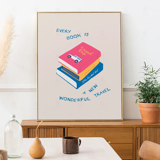 Plakat "Książka to Podróż" - Grafika dla Miłośników Czytania