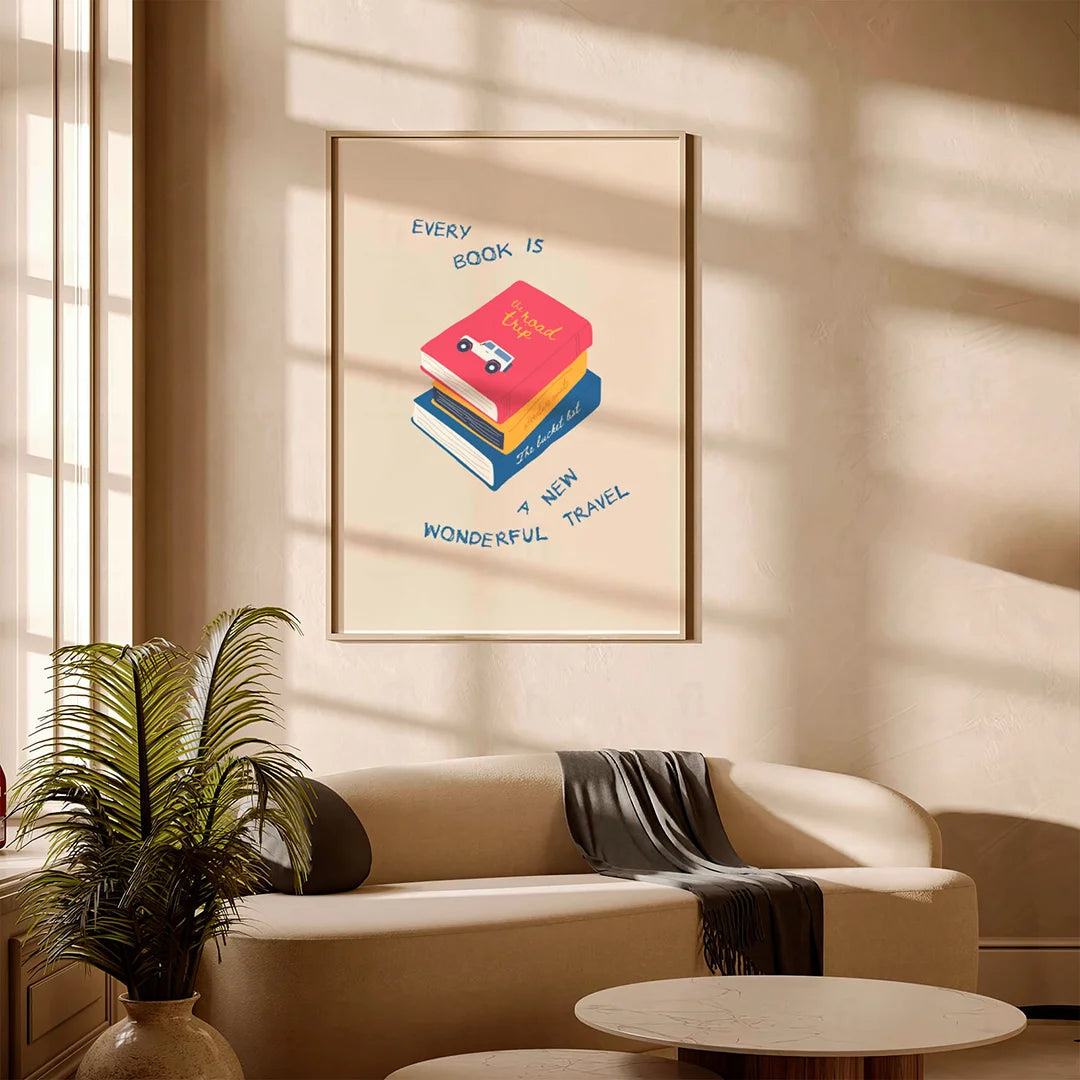 Plakat "Książka to Podróż" - Grafika dla Miłośników Czytania