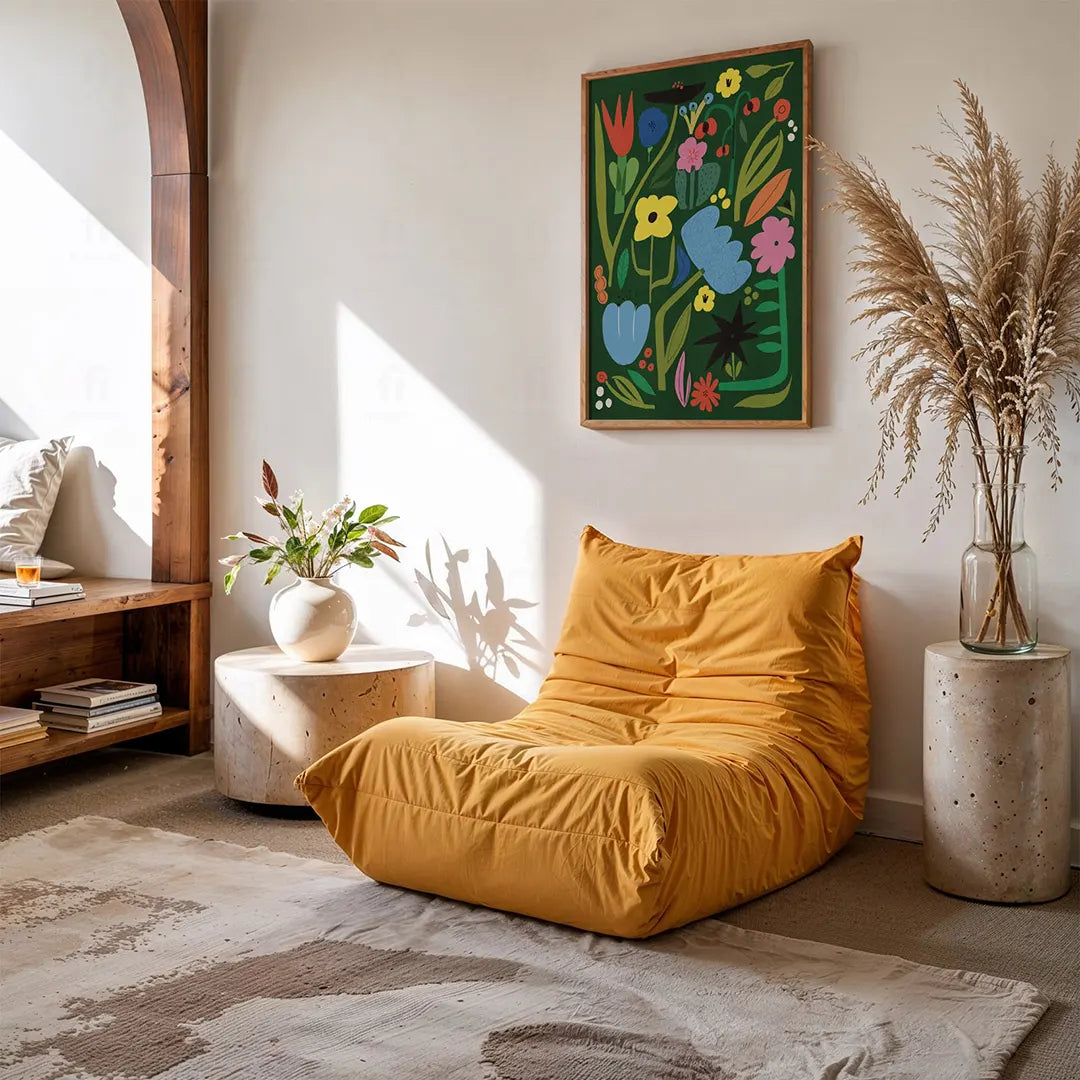 Plakat Dzikie Kwiaty – Botanika na Zielonym Tle