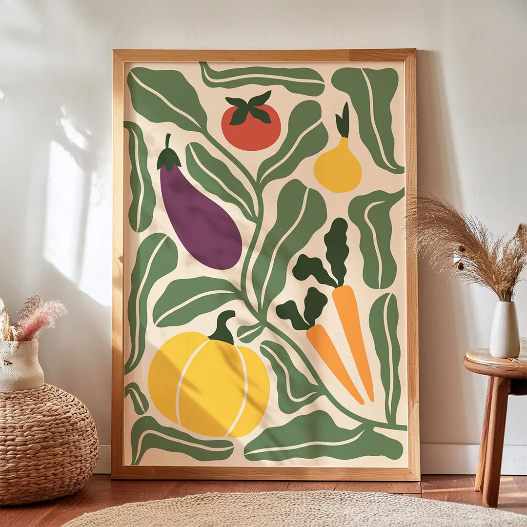 Plakat z warzywami -boho