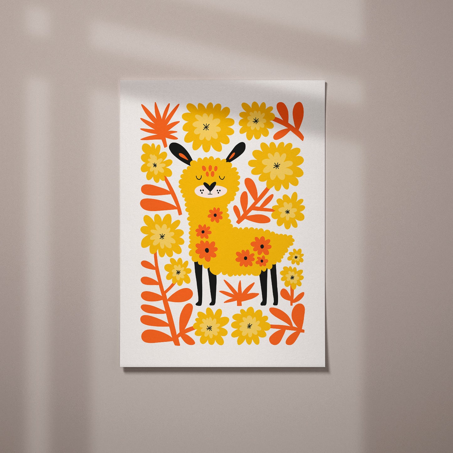 Plakat "Słoneczna Lama" - Radosna Grafika do Pokoju Dziecka