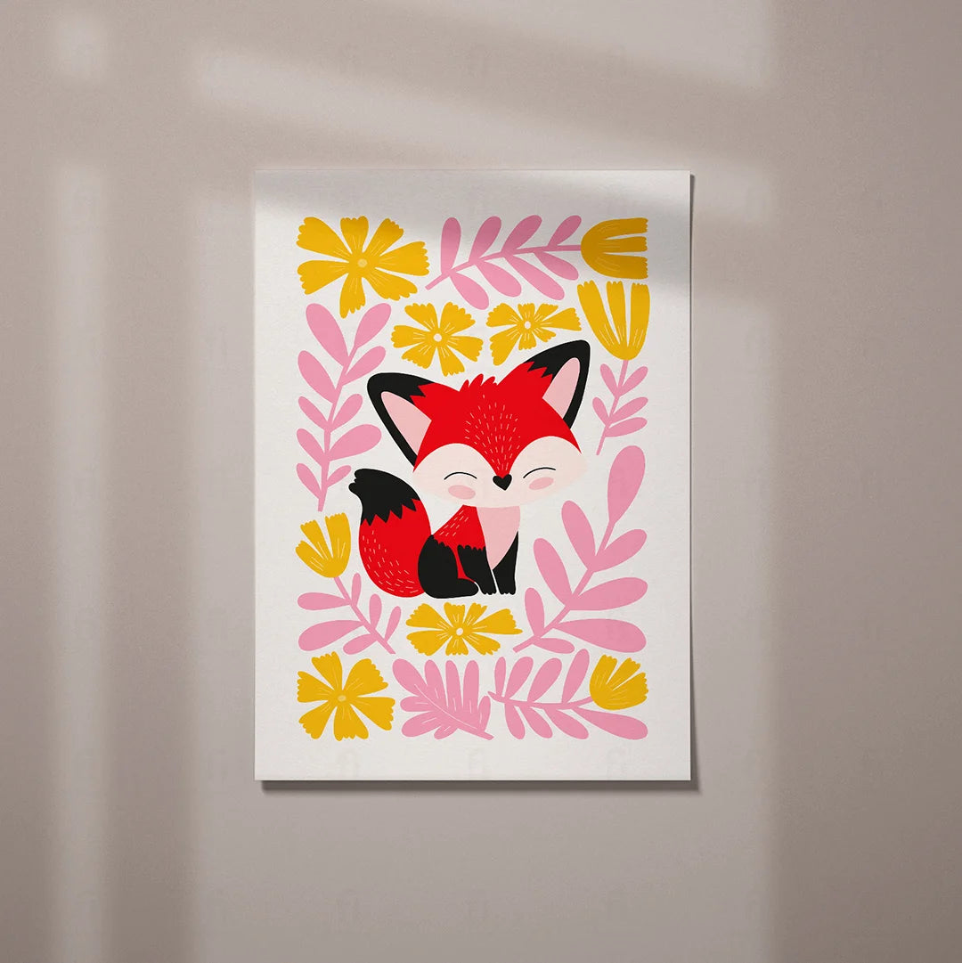 Plakat "Uroczy Lisek" - Grafika ze Zwierzętami do Pokoju Dziecka
