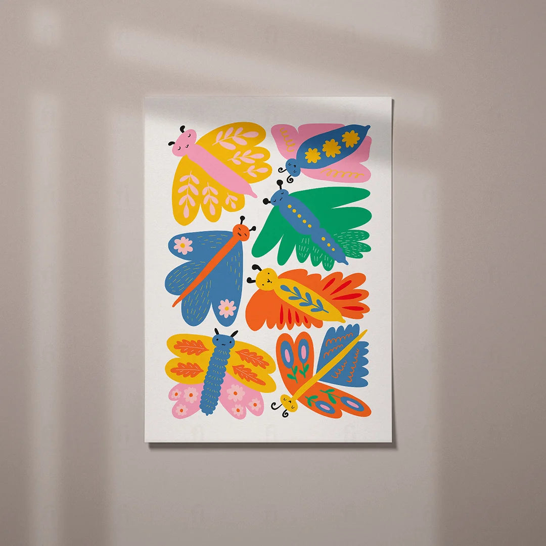 Plakat "Kolorowe Motyle" - Grafika z Owadami