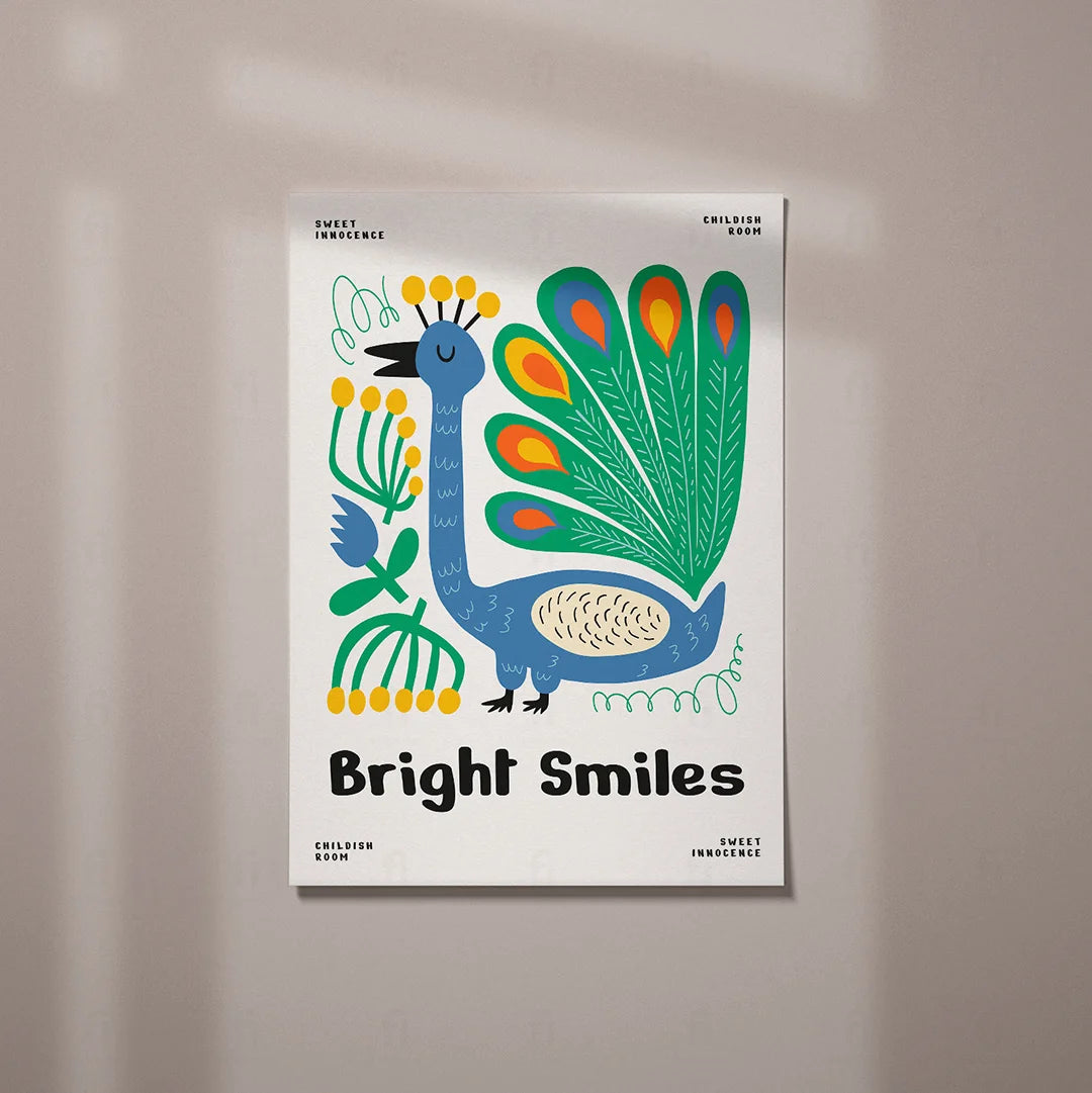 Plakat "Jasne Uśmiechy" - Radosna Grafika do Pokoju Dziecka
