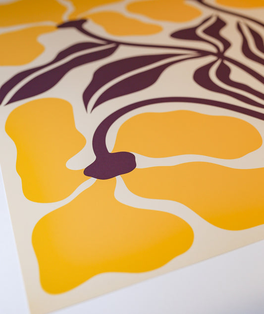 Plakat "Złocisty Blask" - Grafika z Żółtymi Kwiatami - Outlet