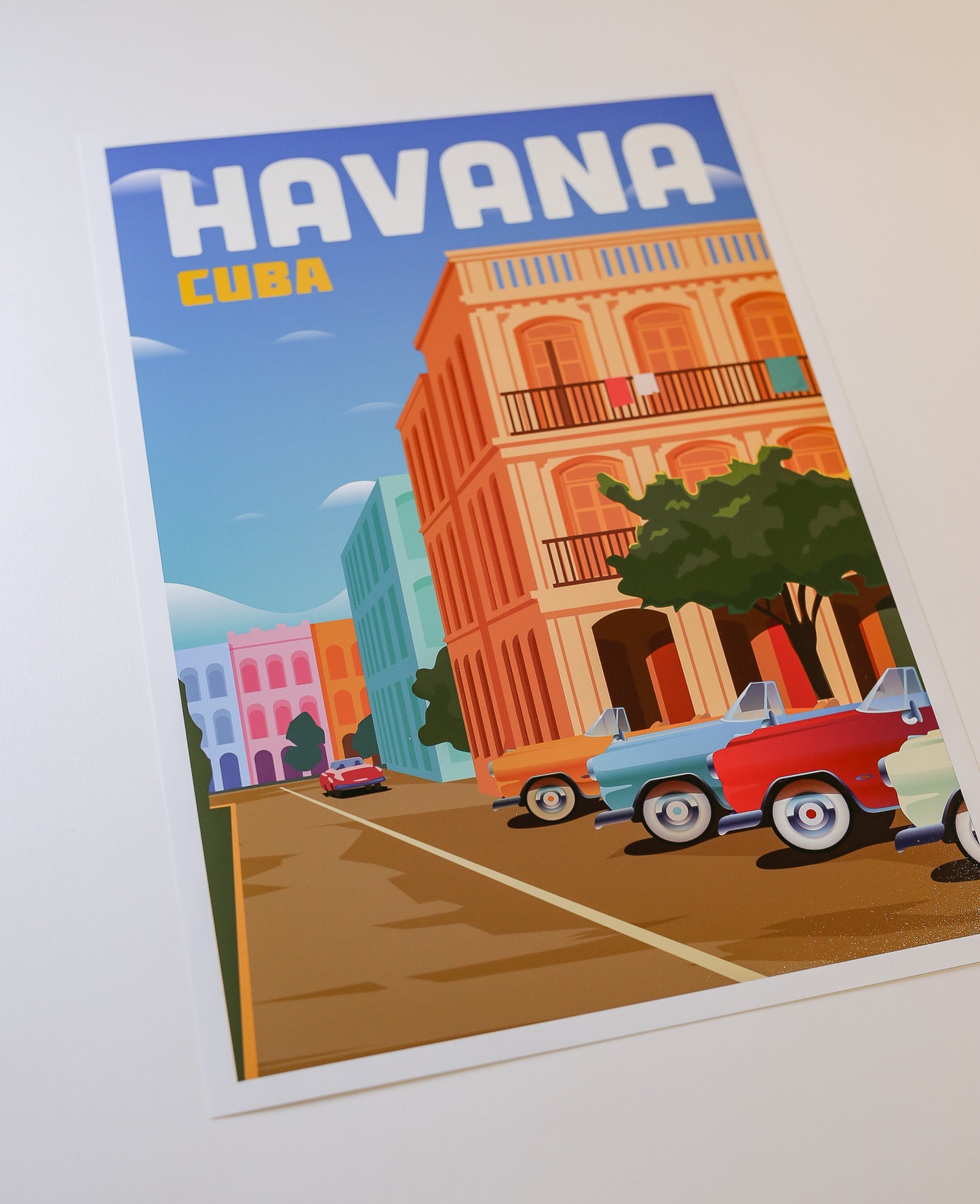 Plakat "Havana, Kuba" - Grafika w Stylu Retro - Outlet