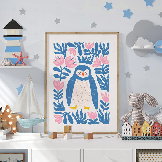 Plakat "Słodki Pingwin" - Grafika ze Zwierzętami