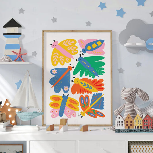 Plakat "Kolorowe Motyle" - Grafika z Owadami