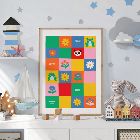 Plakat "Kolorowa Dekoracja" - Grafika Edukacyjna dla Dzieci