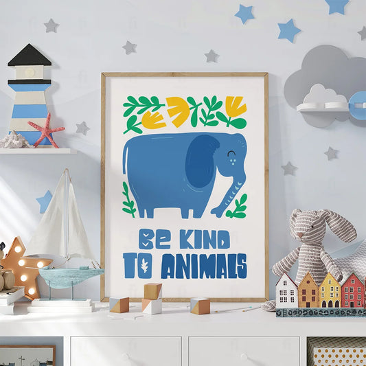 Plakat "Bądź Dobry Dla Zwierząt" - Grafika z Pozytywnym Przesłaniem