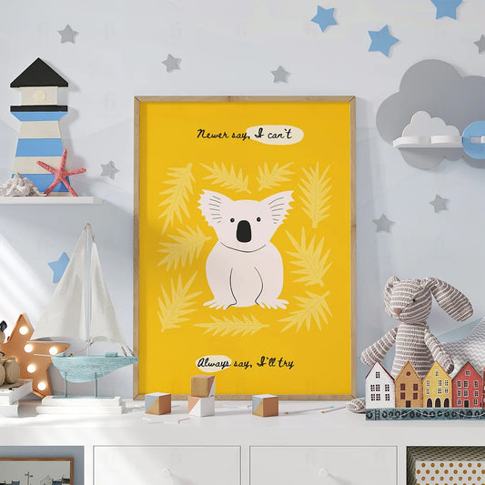 Plakat "Motywacyjny Koala" - Grafika z Pozytywnym Przesłaniem
