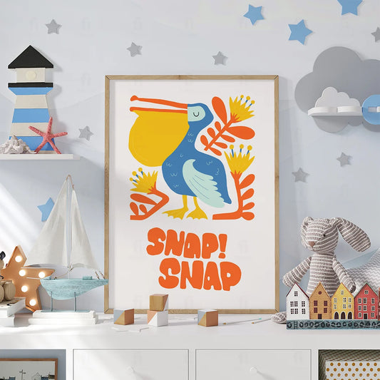 Plakat "Snap! Snap!" - Kolorowa Grafika dla Dzieci
