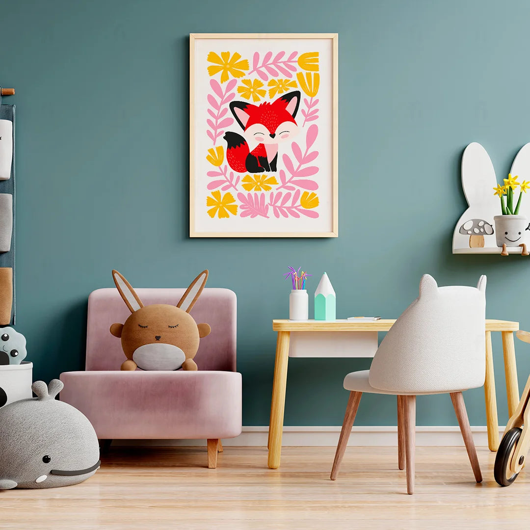 Plakat "Uroczy Lisek" - Grafika ze Zwierzętami do Pokoju Dziecka