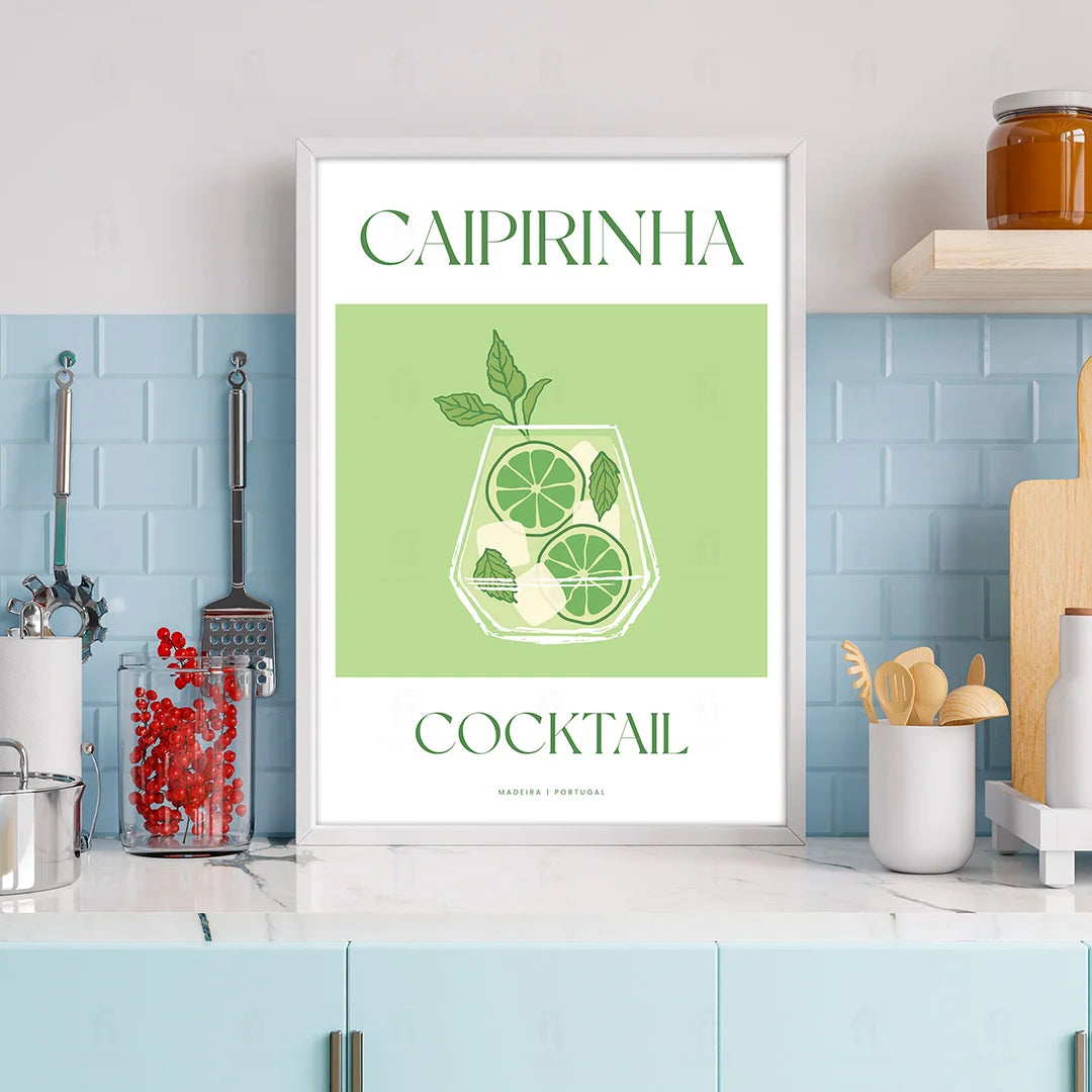Plakat "Caipirinha" - Brazylijska Grafika z Koktajlem