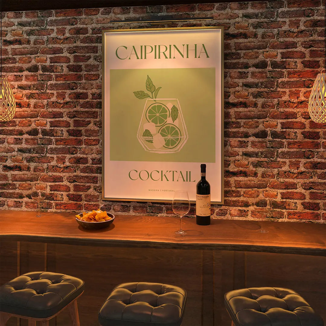 Plakat "Caipirinha" - Brazylijska Grafika z Koktajlem