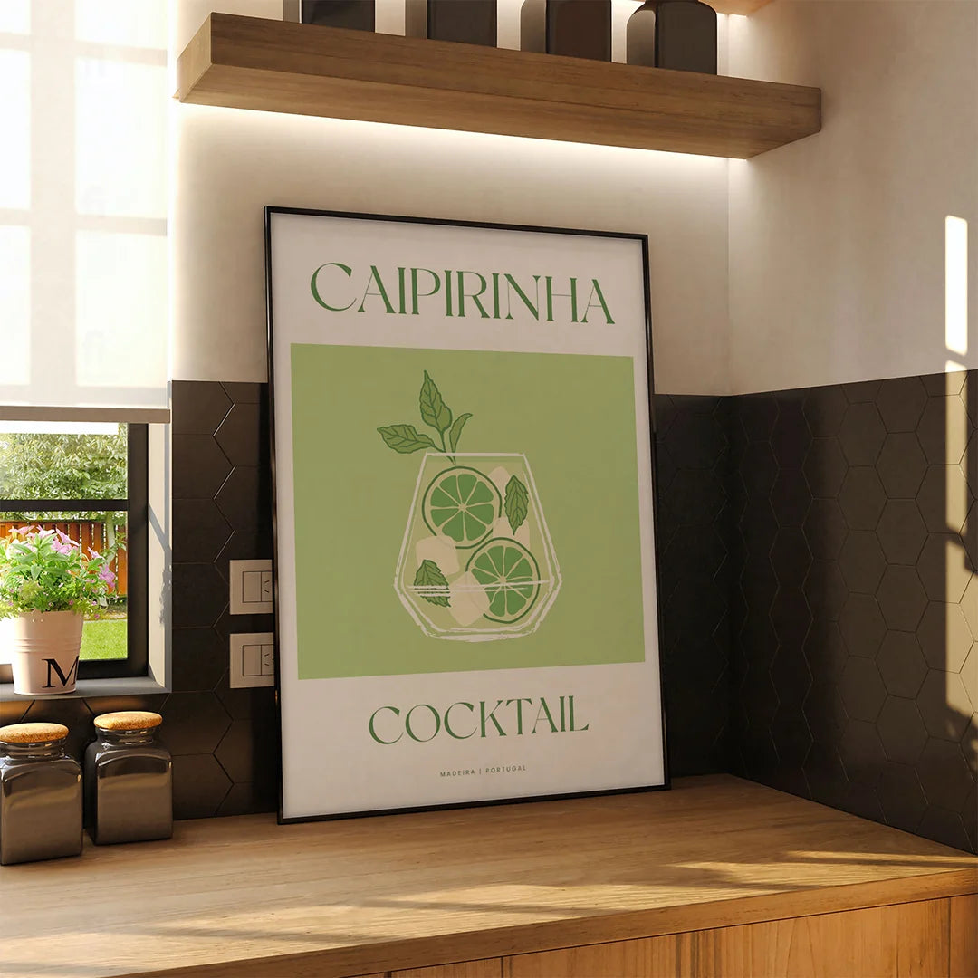 Plakat "Caipirinha" - Brazylijska Grafika z Koktajlem