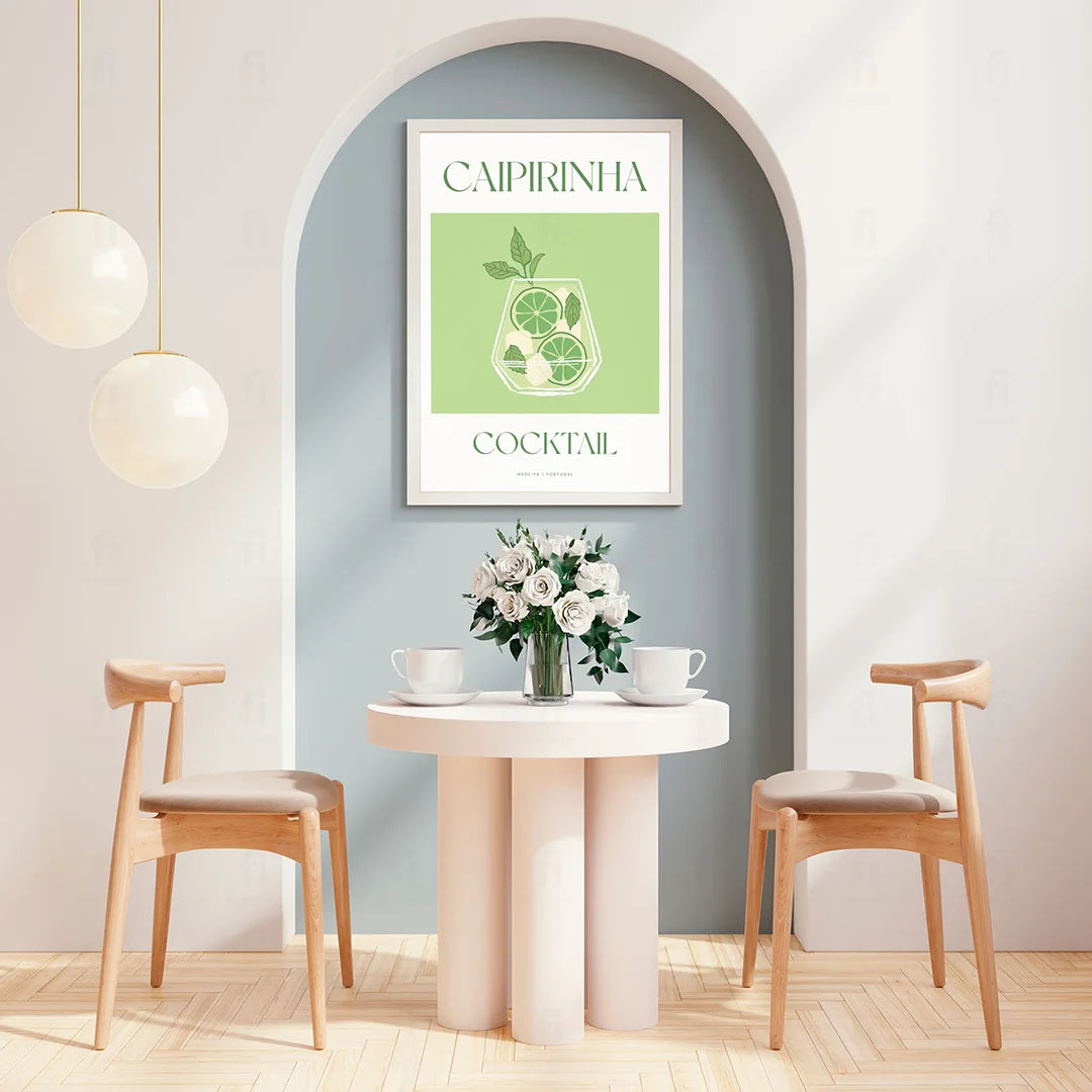 Plakat "Caipirinha" - Brazylijska Grafika z Koktajlem