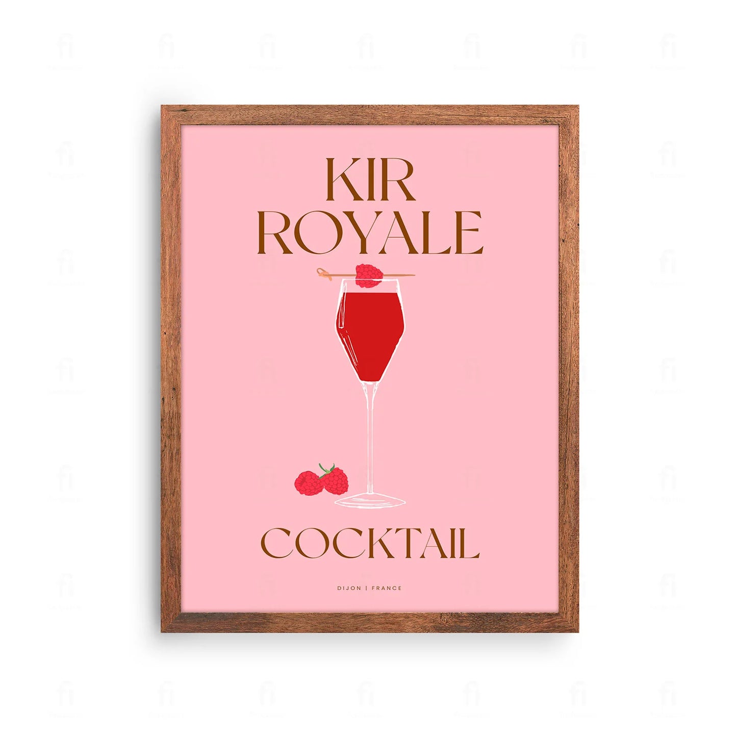Plakat "Kir Royale" - Elegancka Grafika z Koktajlem