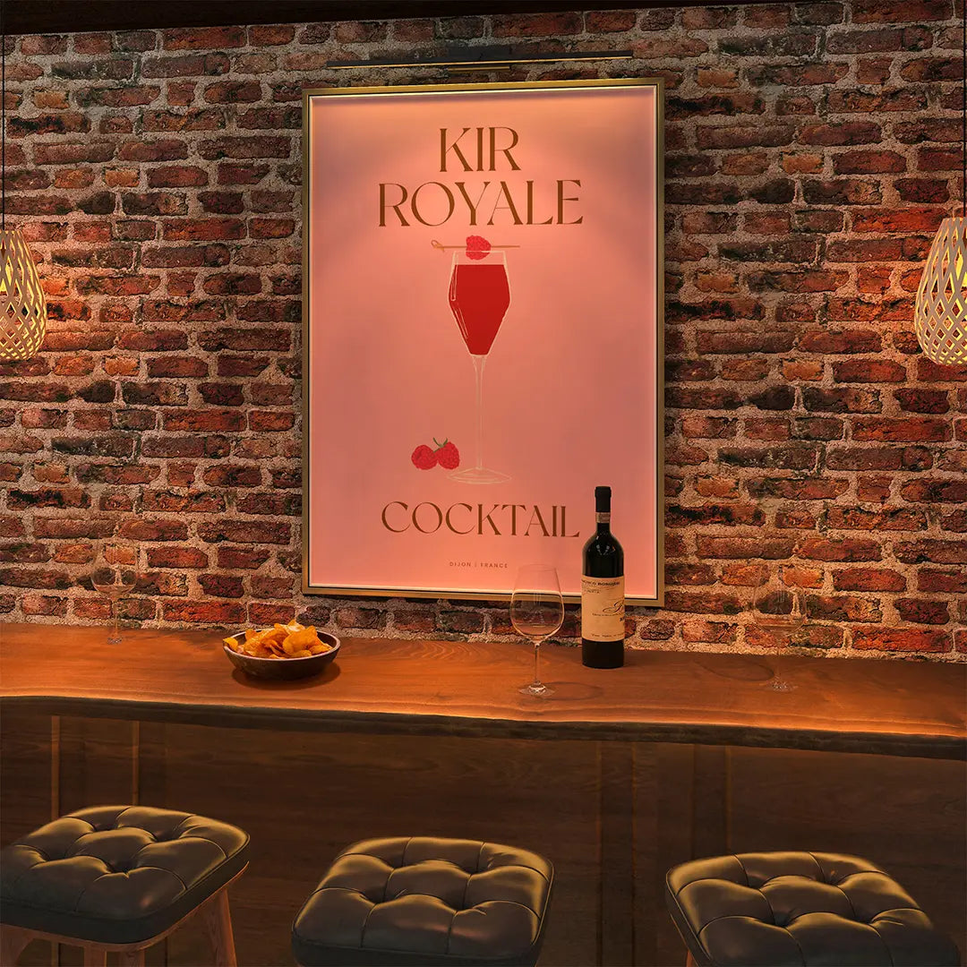 Plakat "Kir Royale" - Elegancka Grafika z Koktajlem