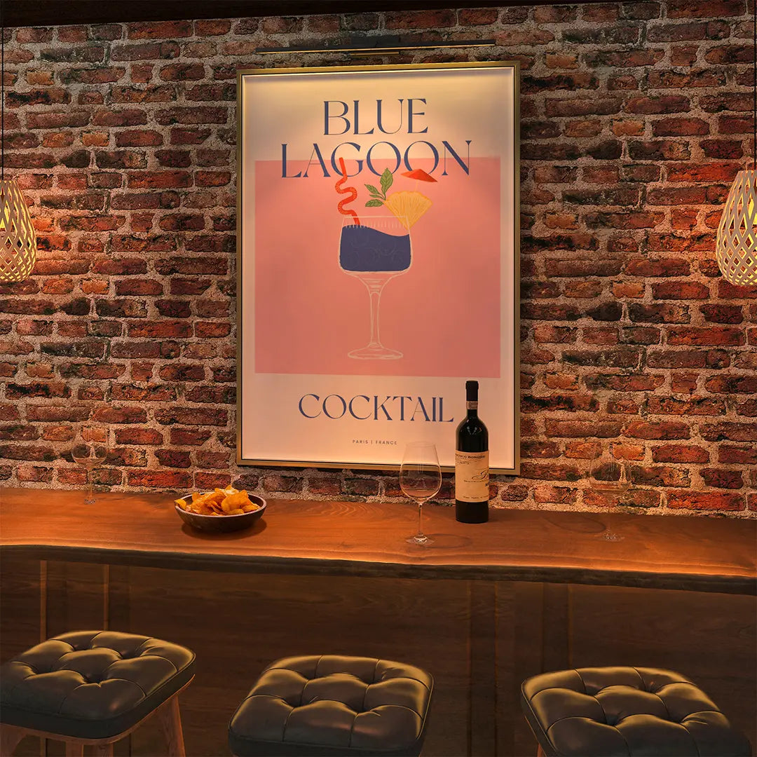 Plakat "Blue Lagoon" - Egzotyczna Grafika z Koktajlem