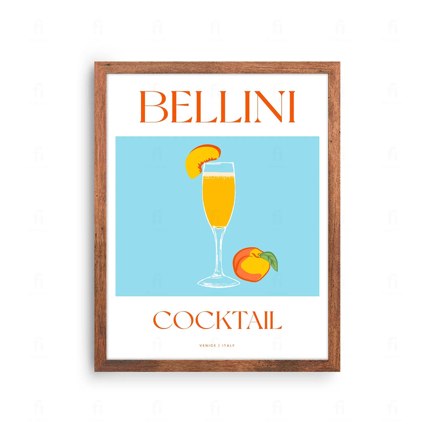Plakat "Bellini" - Włoska Grafika z Koktajlem