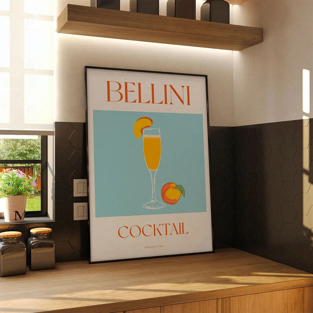 Plakat "Bellini" - Włoska Grafika z Koktajlem