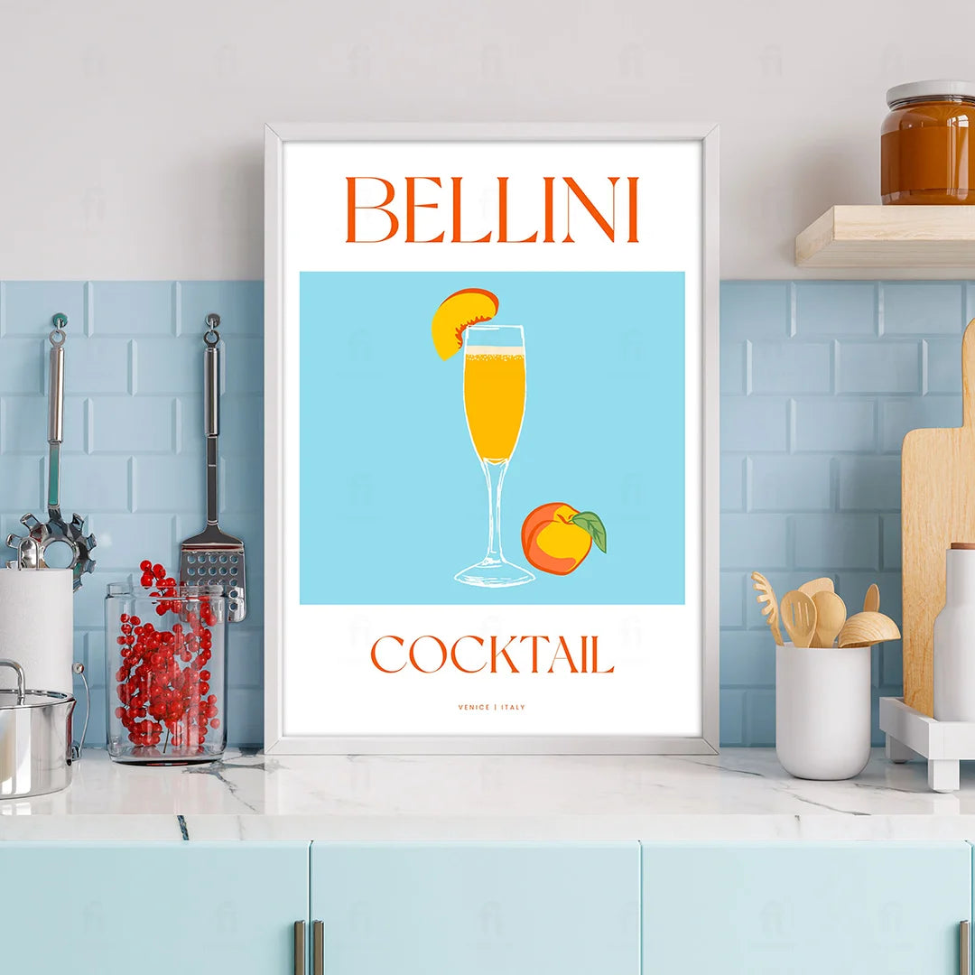 Plakat "Bellini" - Włoska Grafika z Koktajlem