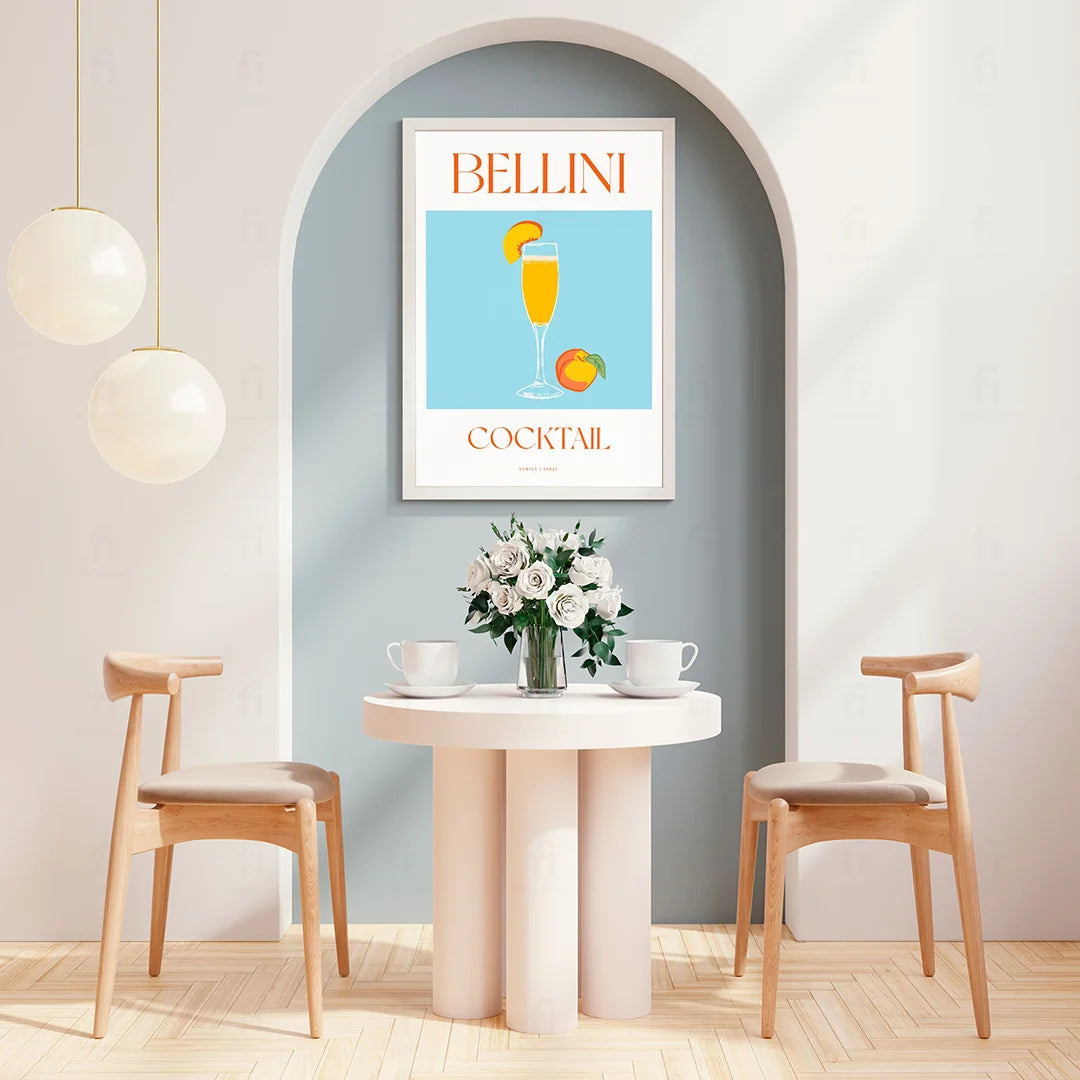 Plakat "Bellini" - Włoska Grafika z Koktajlem