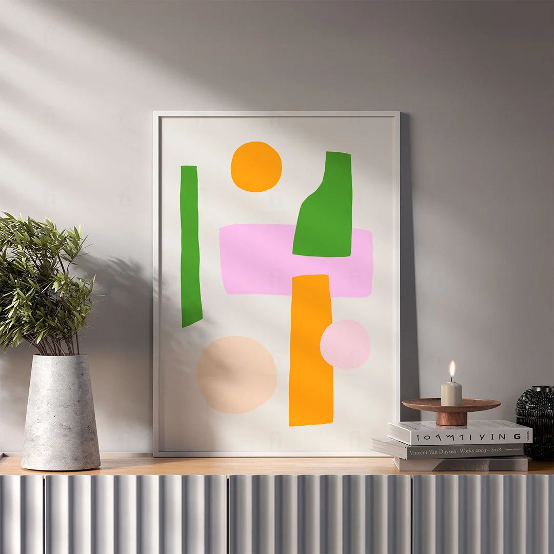 Plakat "Colorful Shapes" - Abstrakcyjna Grafika Nowoczesna