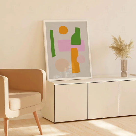 Plakat "Colorful Shapes" - Abstrakcyjna Grafika Nowoczesna