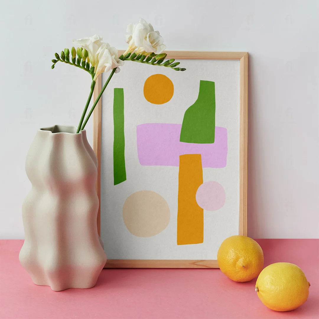 Plakat "Colorful Shapes" - Abstrakcyjna Grafika Nowoczesna