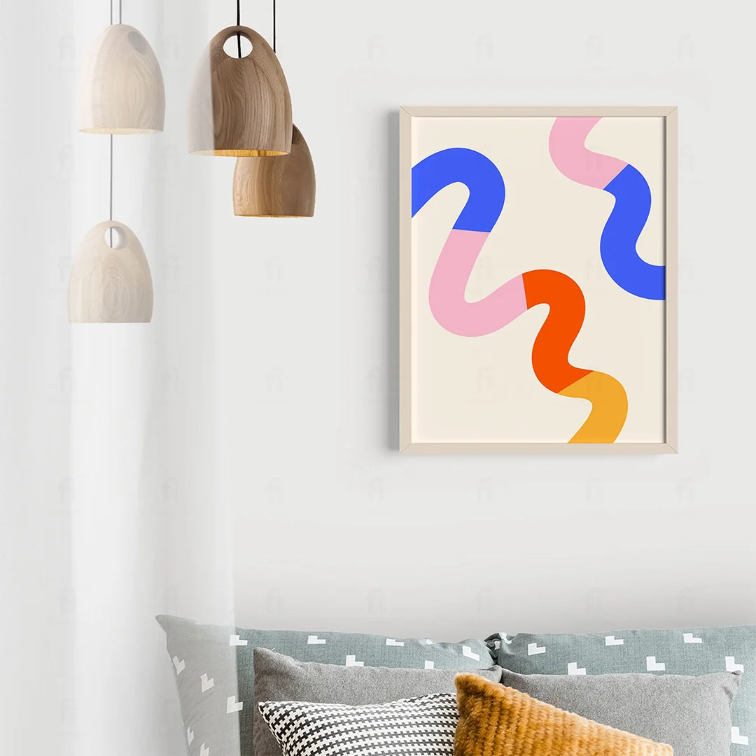 Plakat "Kolorowe Zygzaki" - Abstrakcyjna Grafika Nowoczesna